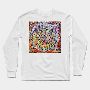 Stained Glass Mandala 40-36 by Julie Ann Stricklin Long Sleeve T-Shirt